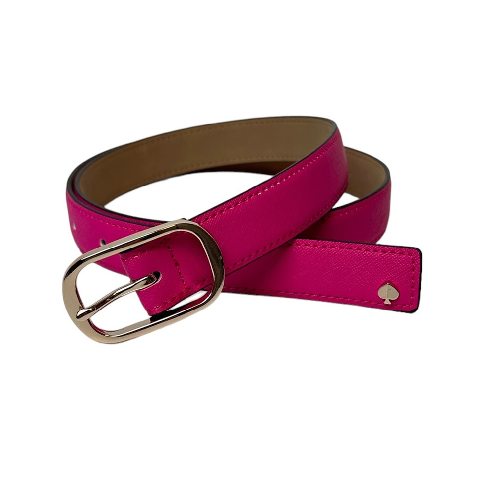 Kate Spade Leather Buckle Belt in Vivid Snap XL